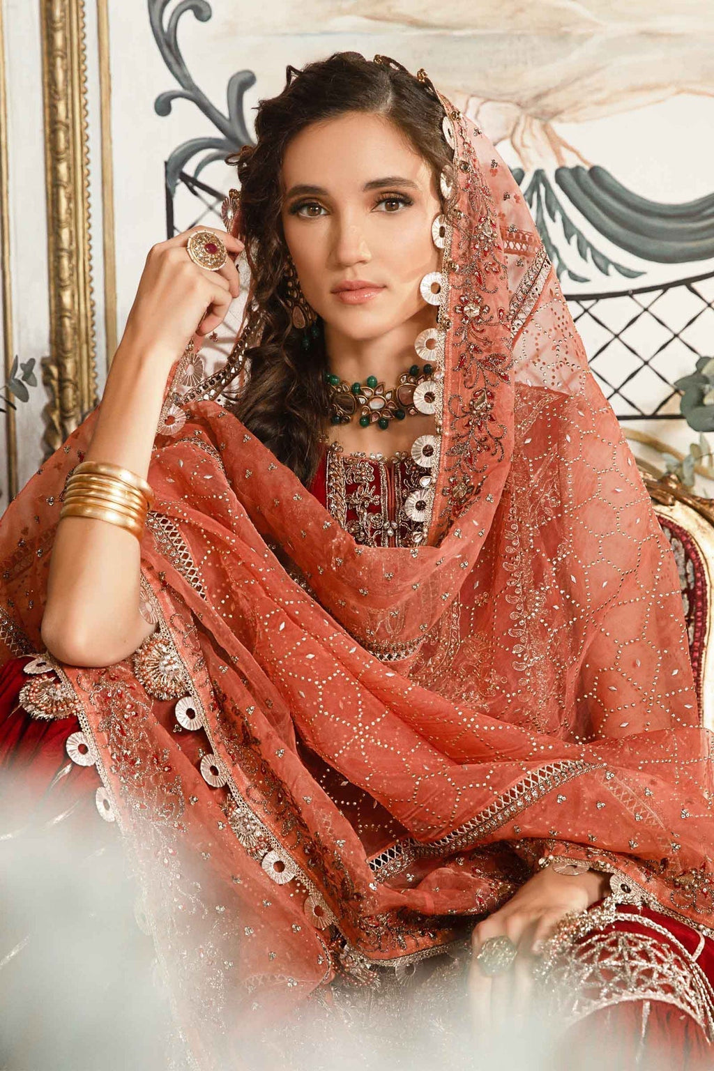MARIA.B-MBROIDERED | Maroon BD-2708 - Riwayat-e-khas
