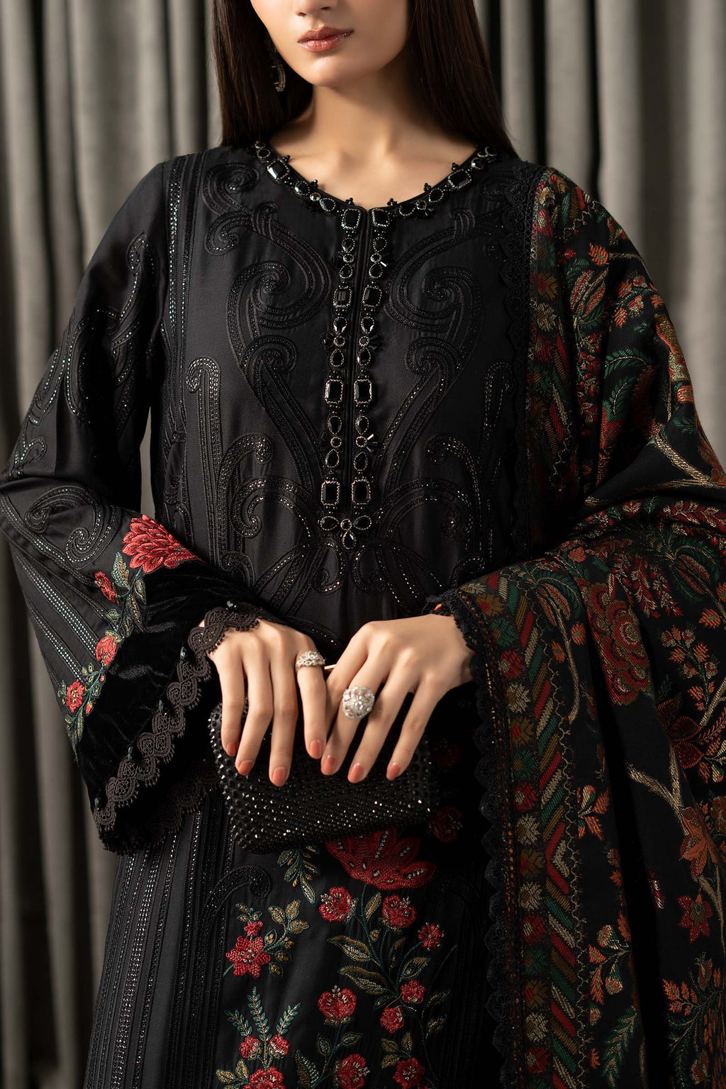 Maria B | Winter Luxe Pret 25 | WLS-1309-Black
