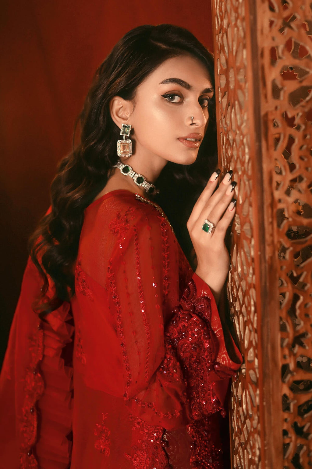 Raeesa Premium | Nooraniyat | D4-Crimson Red
