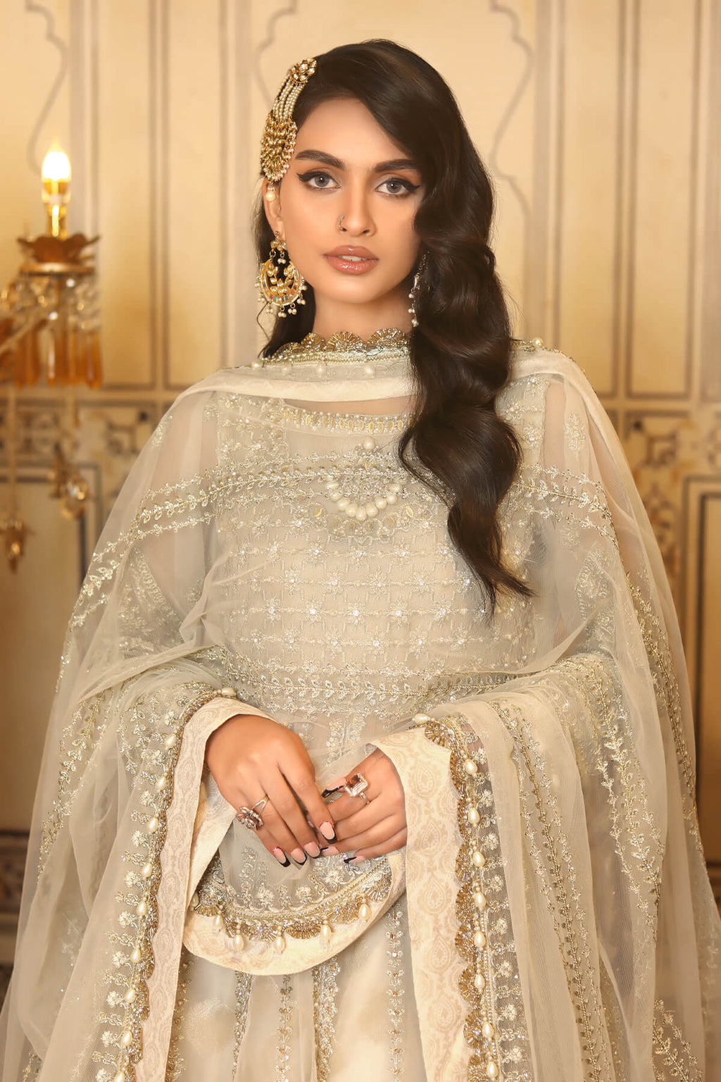 Raeesa Premium | Nooraniyat | D6-Rose White