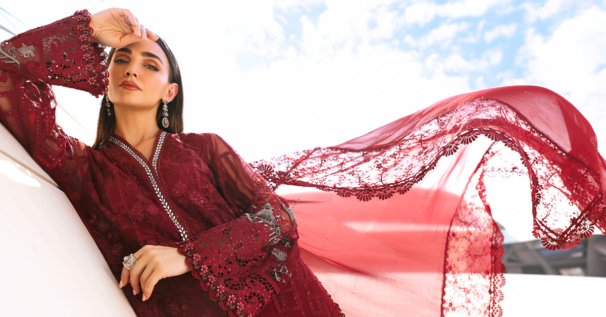 Maria B | Edit Lawn’26 | 3 Piece Unstitched Embroidered Net Suit