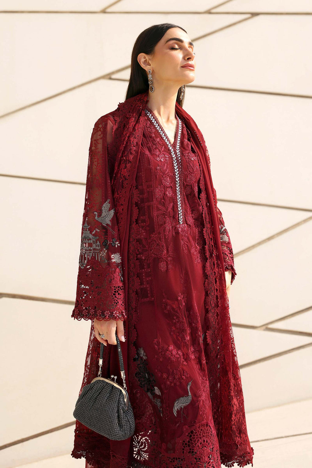 Maria B | Edit Lawn’26 | 3 Piece Unstitched Embroidered Net Suit