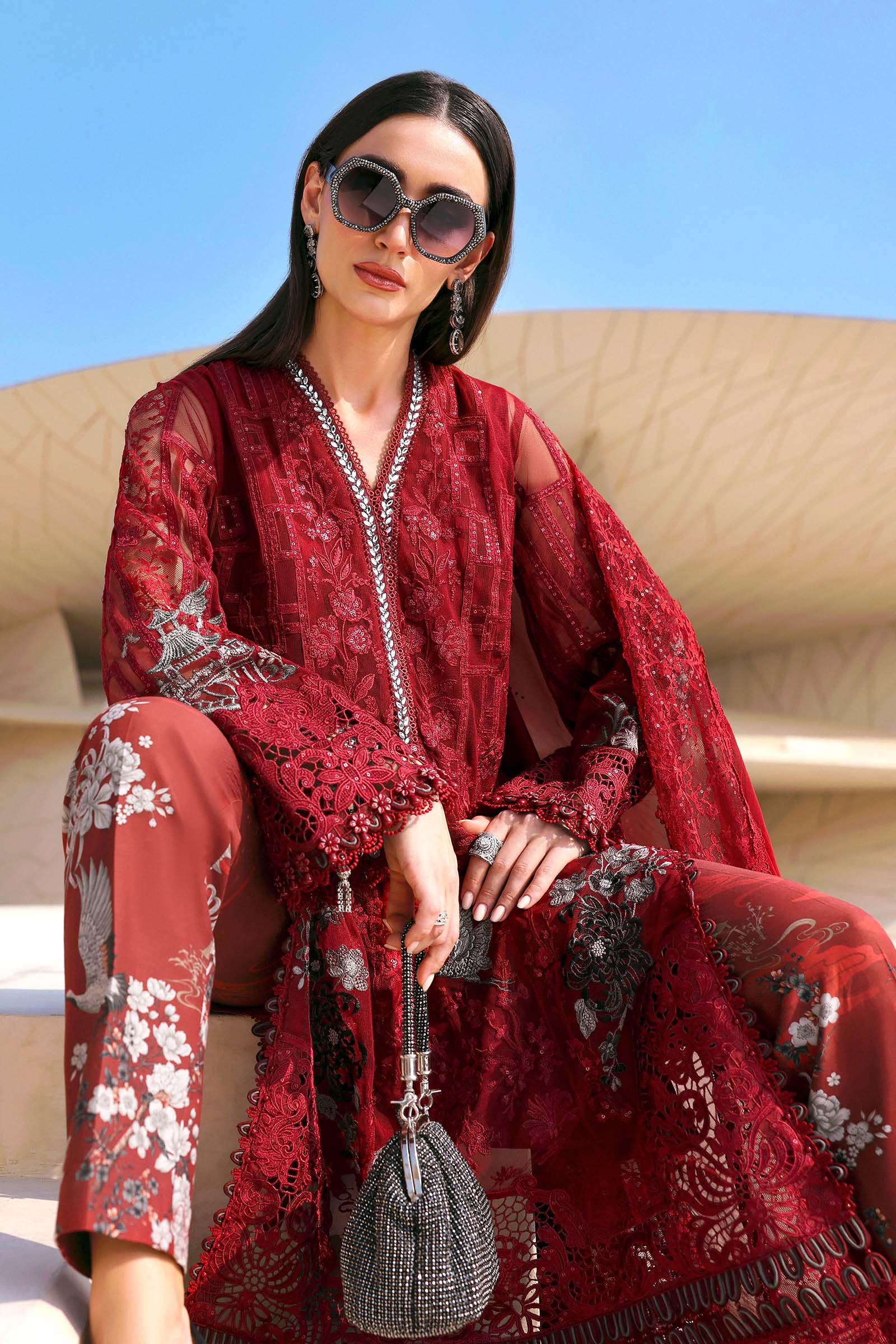 Maria B | Edit Lawn’26 | 3 Piece Unstitched Embroidered Net Suit