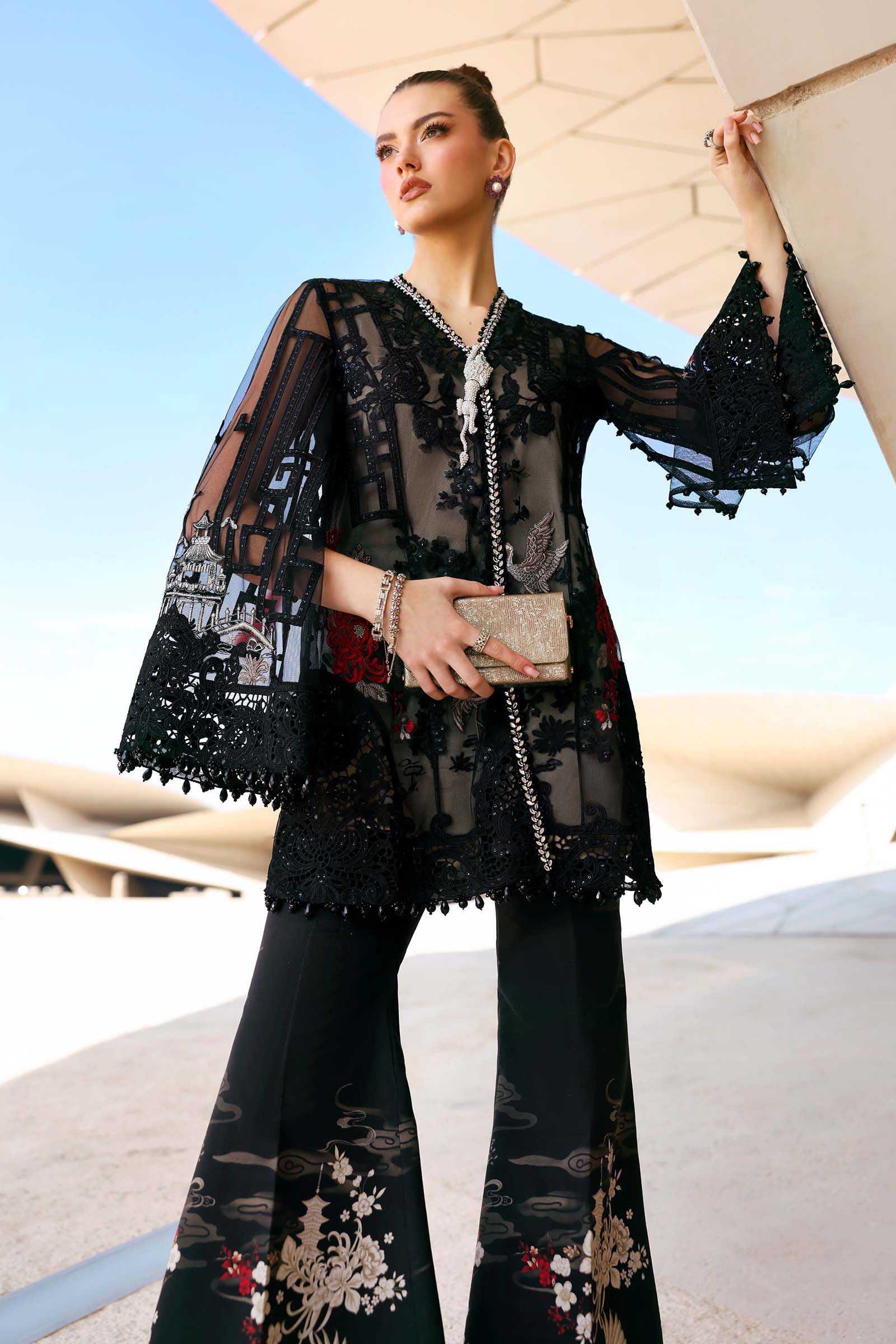 Maria B | Edit Lawn’26 | 3 Piece Unstitched Embroidered Net Suit