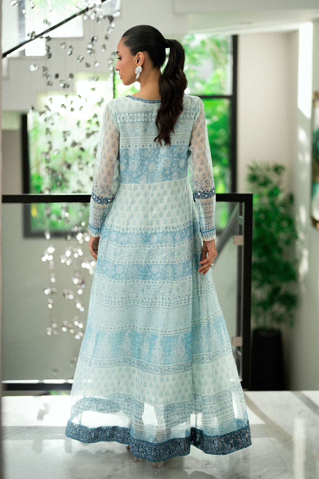Dhanak | Signature Pret | SKY BLUE 2PCS EMBROIDERED PISHWAS WITH TROUSER