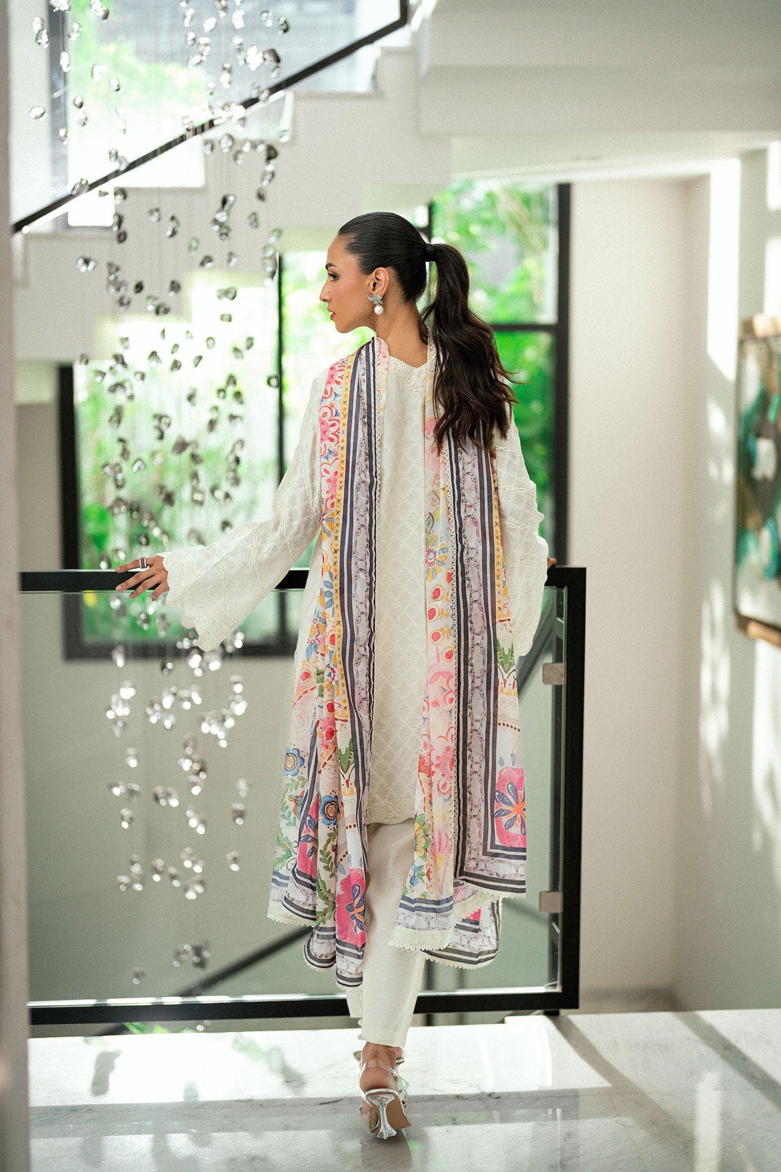Dhanak | Signature Pret | OFF WHITE 2PCS EMBROIDERED KURTA WITH TROUSER