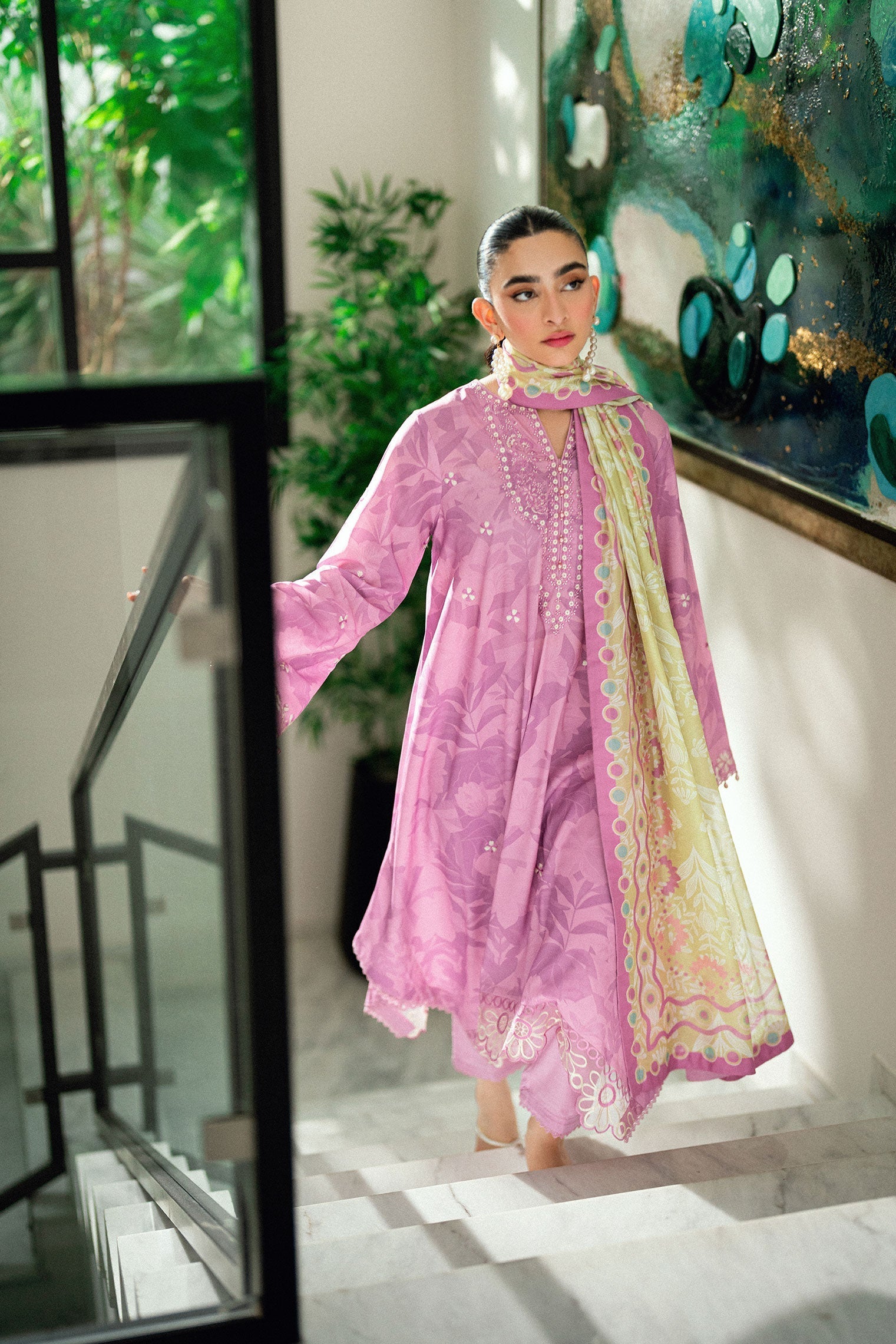Dhanak | Signature Pret | LILAC 2PCS EMBROIDERED KURTA WITH TROUSER