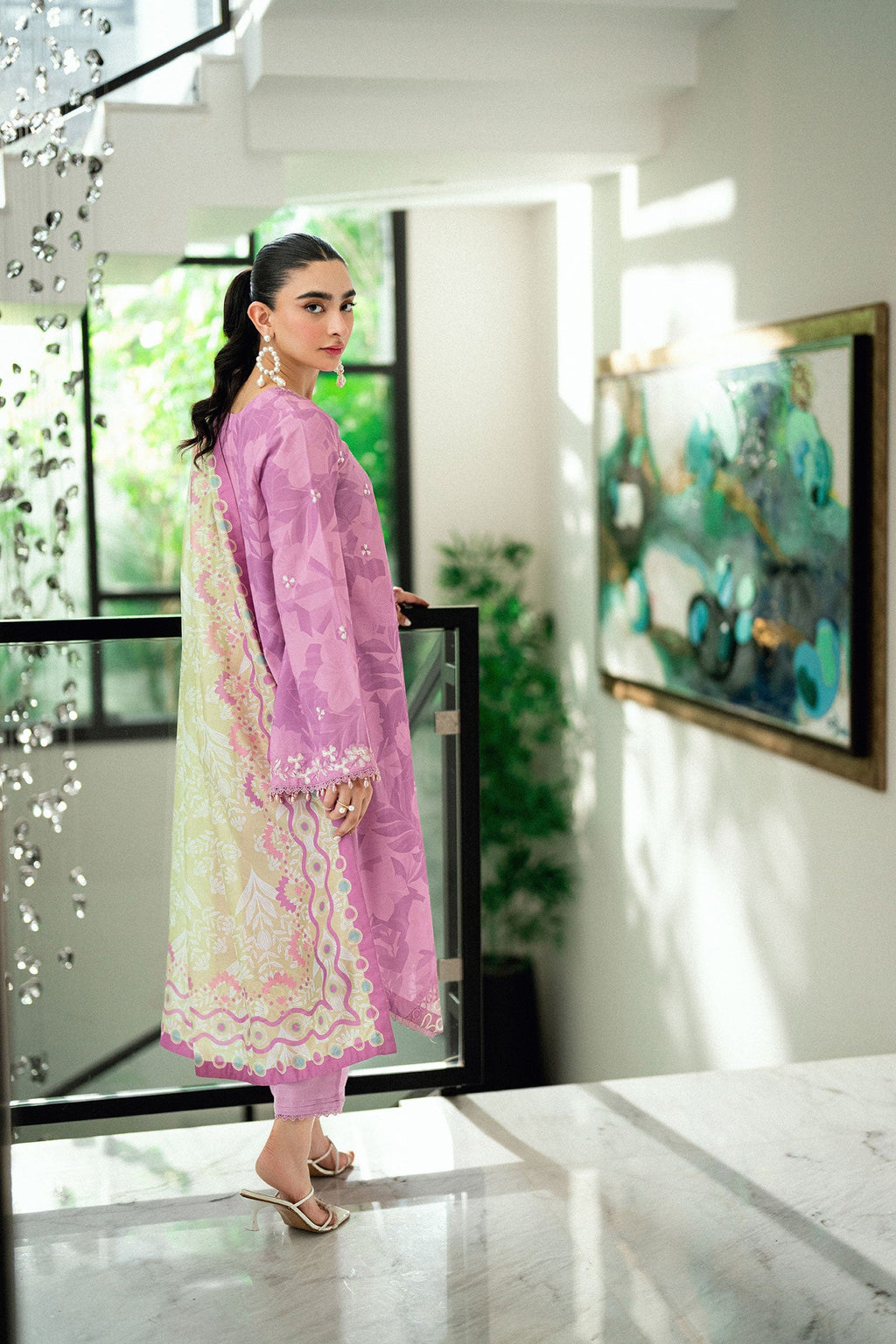 Dhanak | Signature Pret | LILAC 2PCS EMBROIDERED KURTA WITH TROUSER