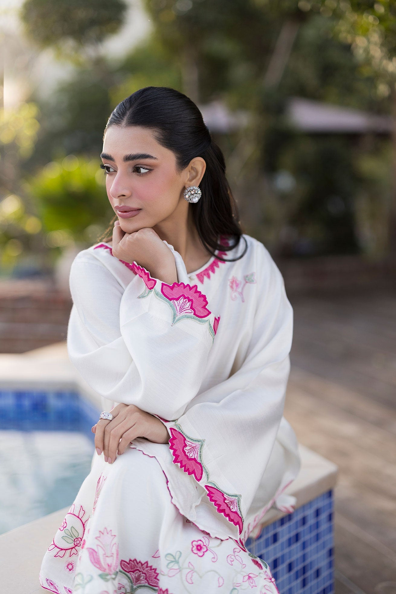 Dhanak | Signature Pret | CREAM 2PCS EMBROIDERED KURTA WITH TROUSER