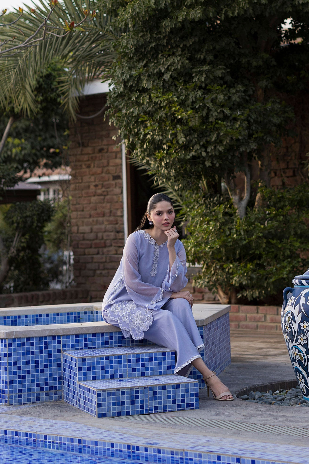 Dhanak | Signature Pret | LAVENDER 2PCS EMBROIDERED KURTA WITH TROUSER