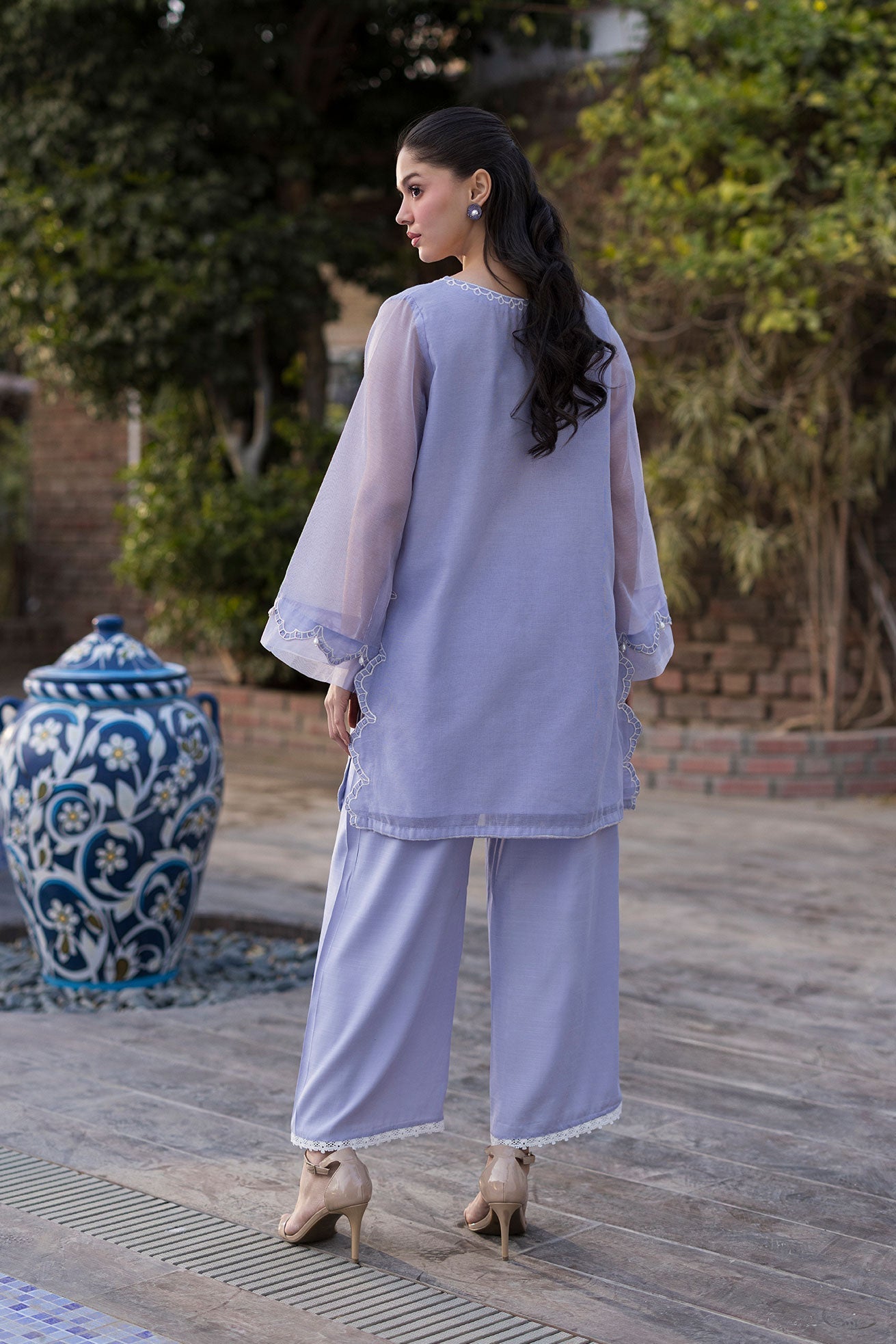 Dhanak | Signature Pret | LAVENDER 2PCS EMBROIDERED KURTA WITH TROUSER