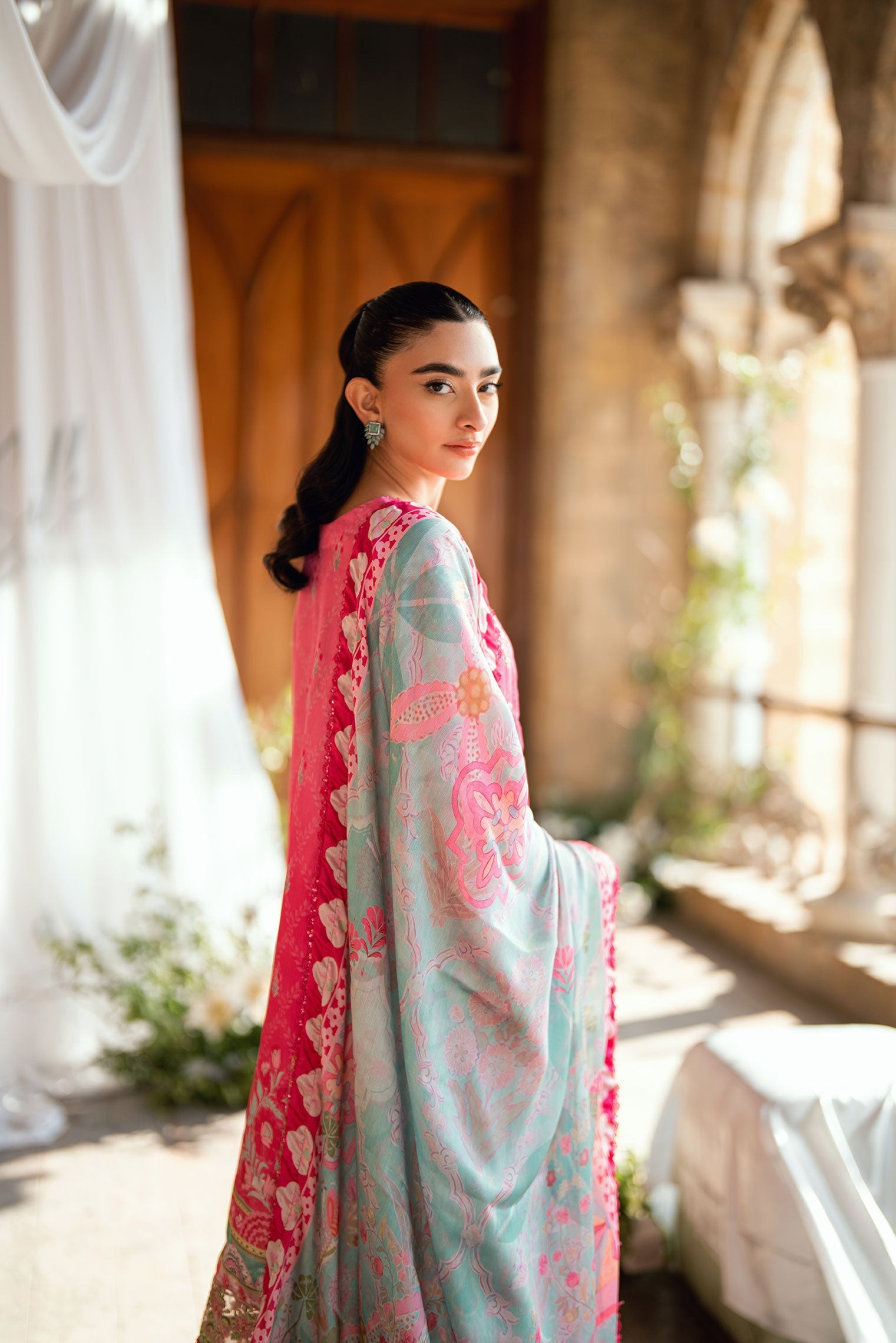 Dhanak | Silk Pret | PINK 2PCS HAND EMBELLISHED KURTA WITH TROUSER