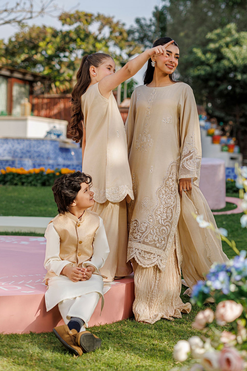 Dhanak | Signature Pret | BEIGE 2PCS EMBROIDERED KURTA WITH TROUSER