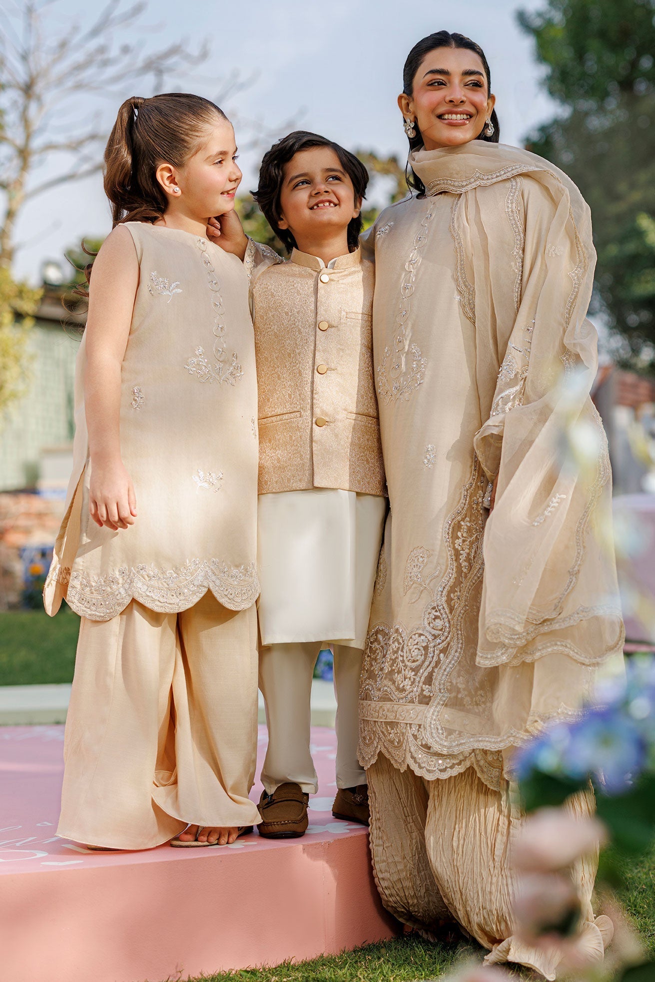 Dhanak | Signature Pret | BEIGE 2PCS EMBROIDERED KURTA WITH TROUSER