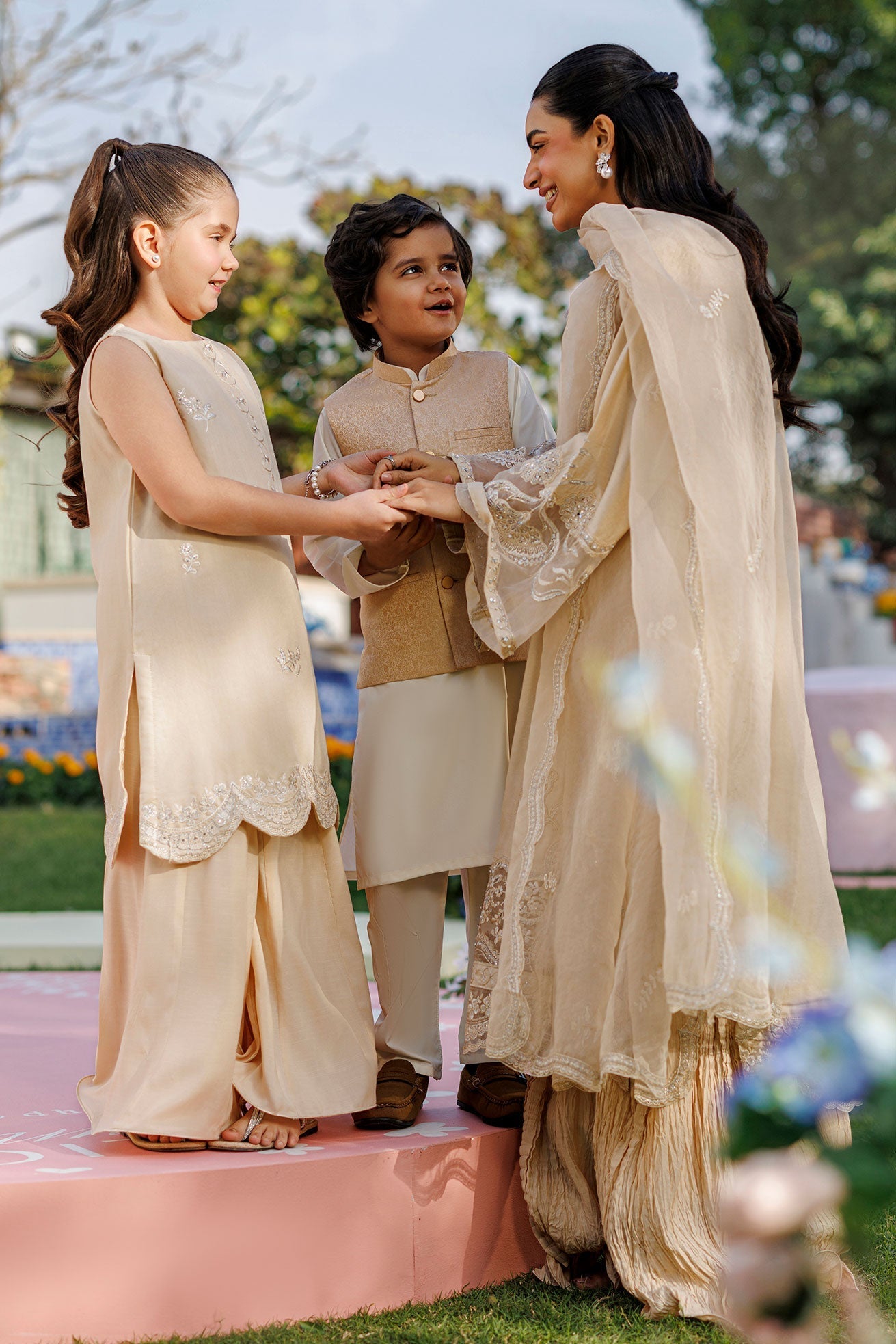 Dhanak | Signature Pret | BEIGE 2PCS EMBROIDERED KURTA WITH TROUSER
