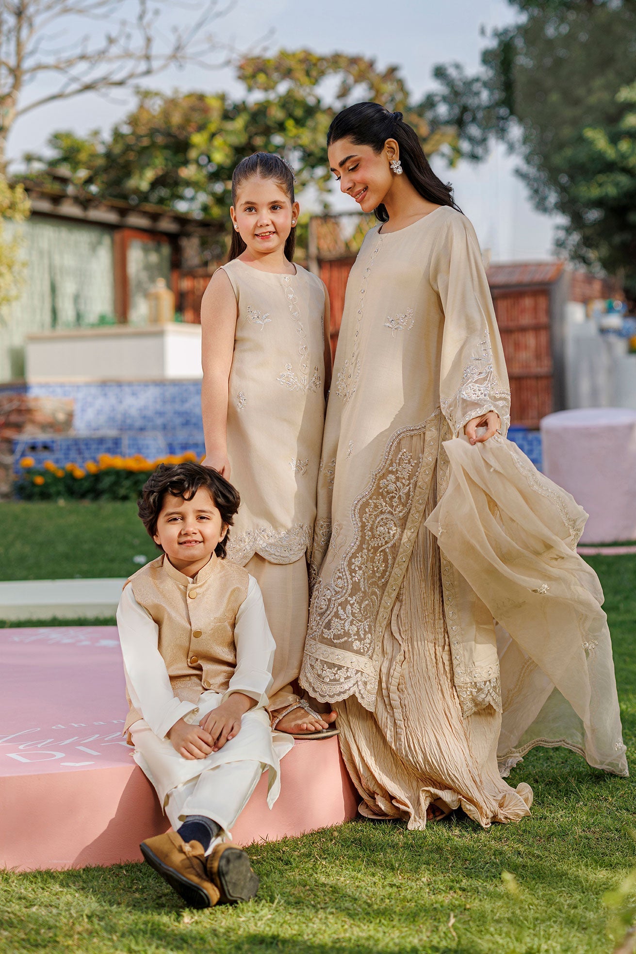 Dhanak | Signature Pret | BEIGE 2PCS EMBROIDERED KURTA WITH TROUSER