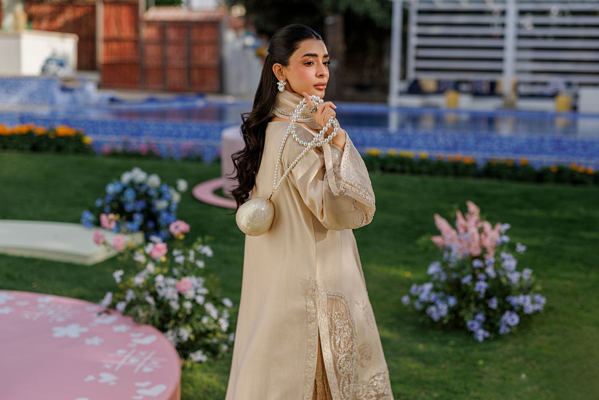 Dhanak | Signature Pret | BEIGE 2PCS EMBROIDERED KURTA WITH TROUSER