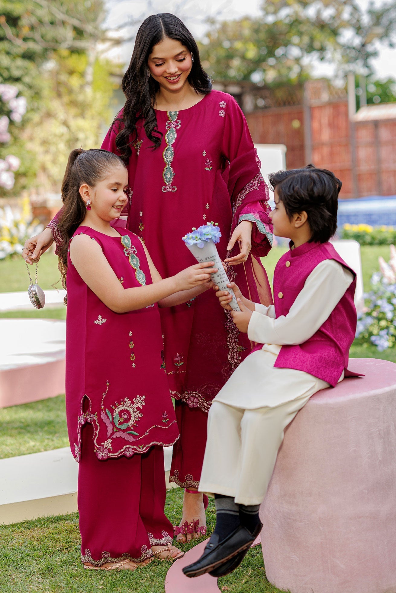 Dhanak | Signature Pret | MAGENTA 2PCS EMBROIDERED KURTA WITH TROUSER