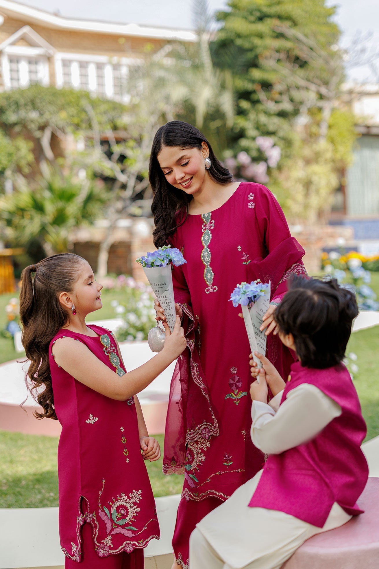 Dhanak | Signature Pret | MAGENTA 2PCS EMBROIDERED KURTA WITH TROUSER