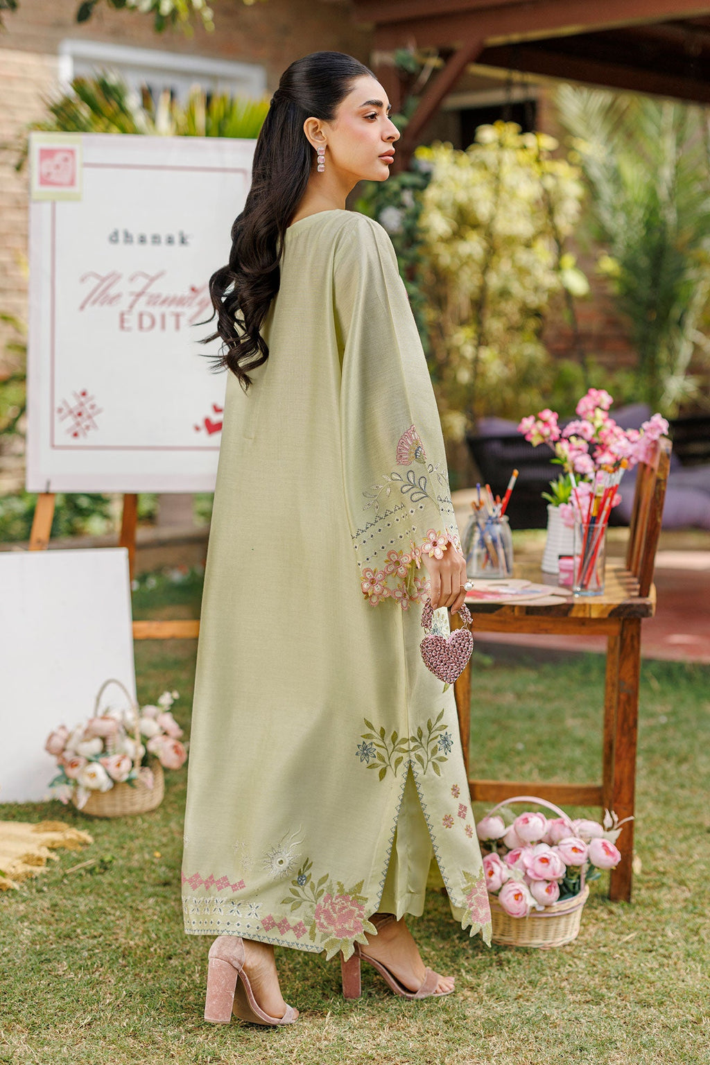 Dhanak | Signature Pret | MINT GREEN 2PCS EMBROIDERED KURTA WITH TROUSER