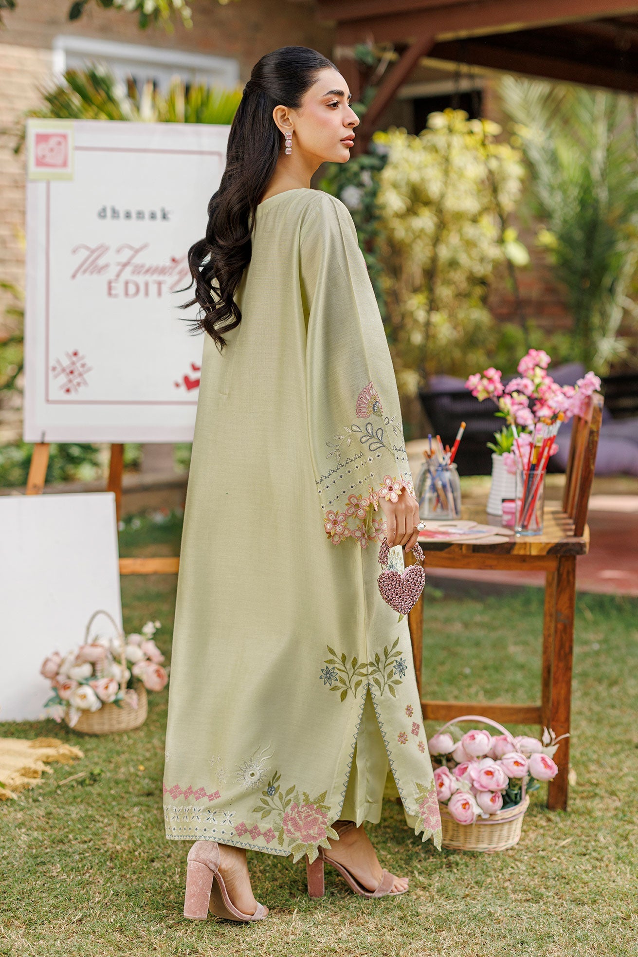 Dhanak | Signature Pret | MINT GREEN 2PCS EMBROIDERED KURTA WITH TROUSER