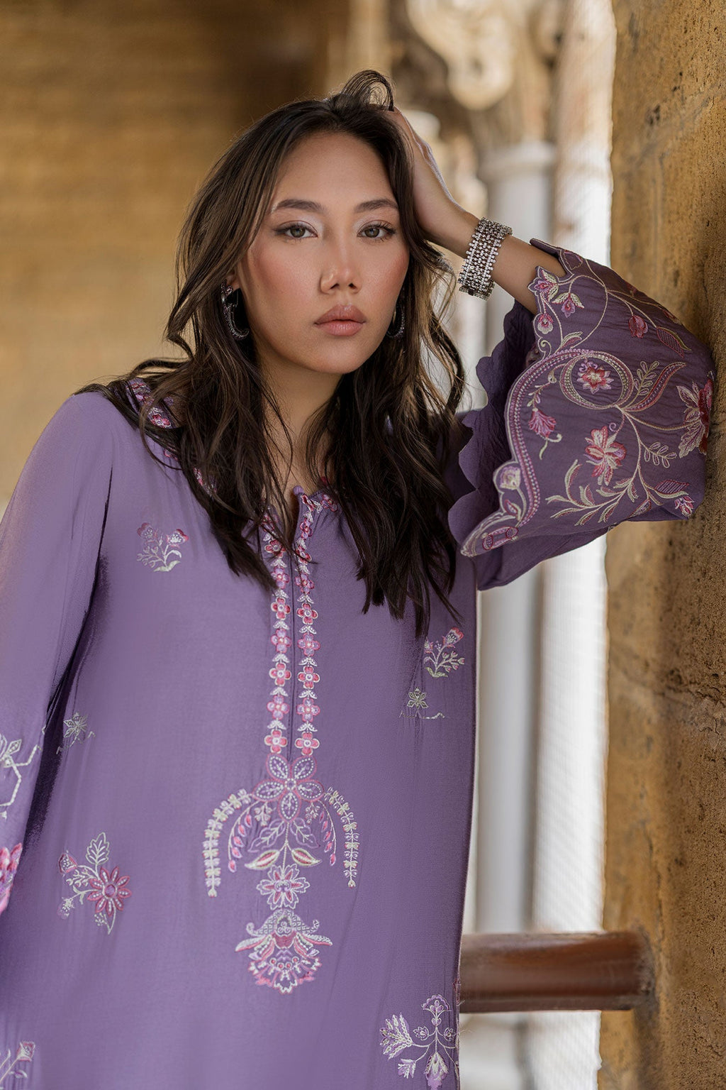 Dhanak | Signature Pret | LILAC - 1PCS - EMBROIDERED KAFTAN