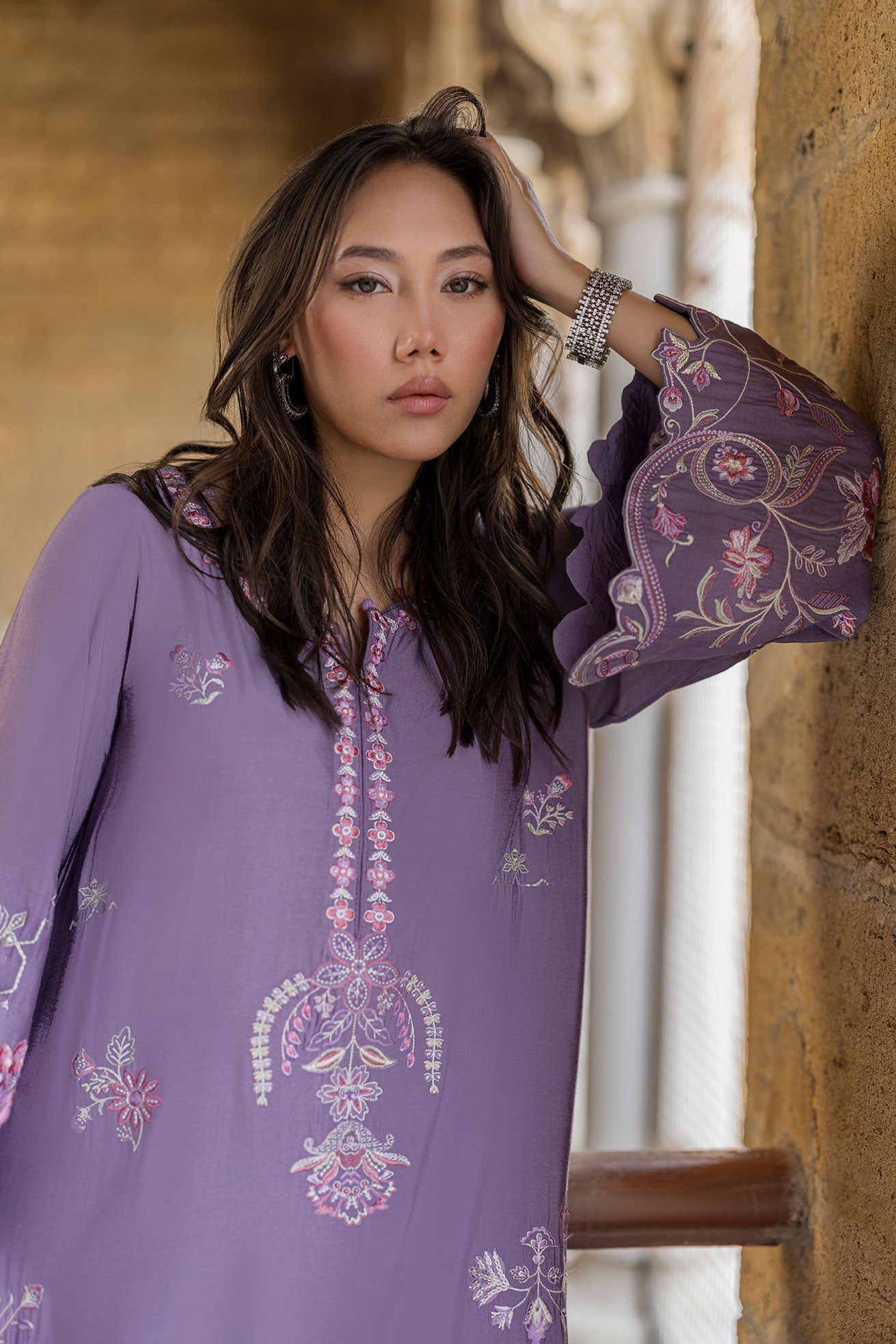 Dhanak | Signature Pret | LILAC - 1PCS - EMBROIDERED KAFTAN