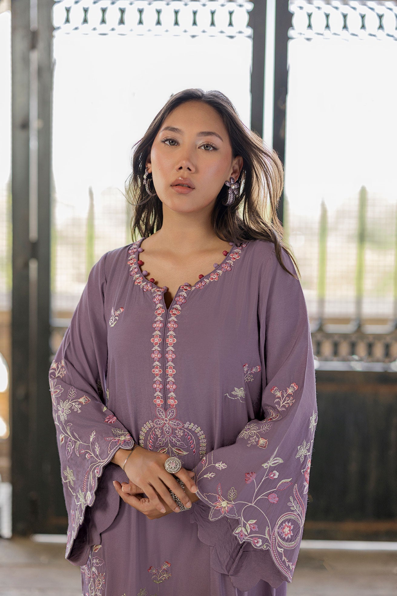 Dhanak | Signature Pret | LILAC - 1PCS - EMBROIDERED KAFTAN