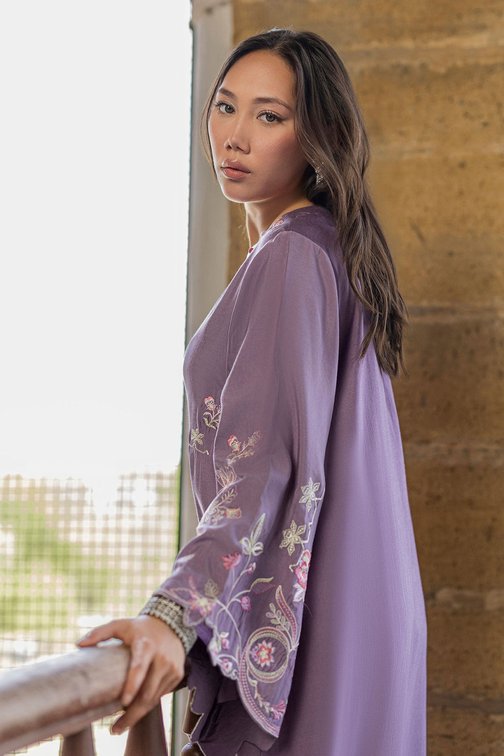 Dhanak | Signature Pret | LILAC - 1PCS - EMBROIDERED KAFTAN