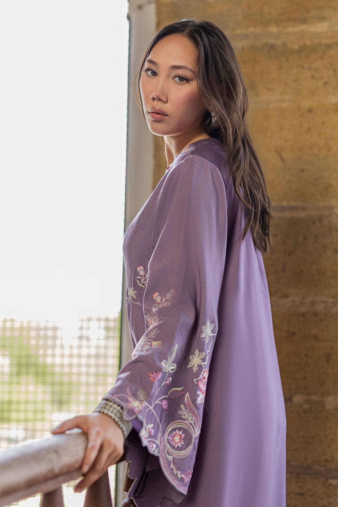 Dhanak | Signature Pret | LILAC - 1PCS - EMBROIDERED KAFTAN