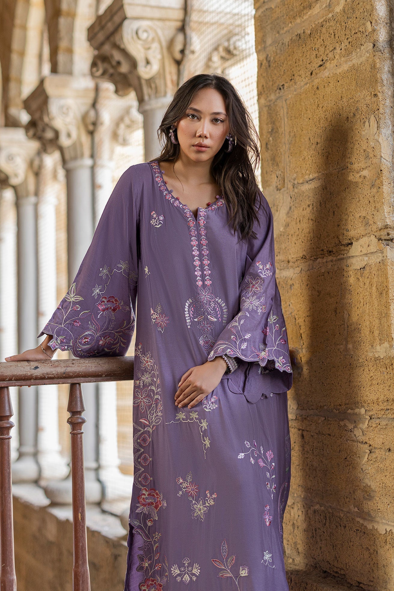 Dhanak | Signature Pret | LILAC - 1PCS - EMBROIDERED KAFTAN