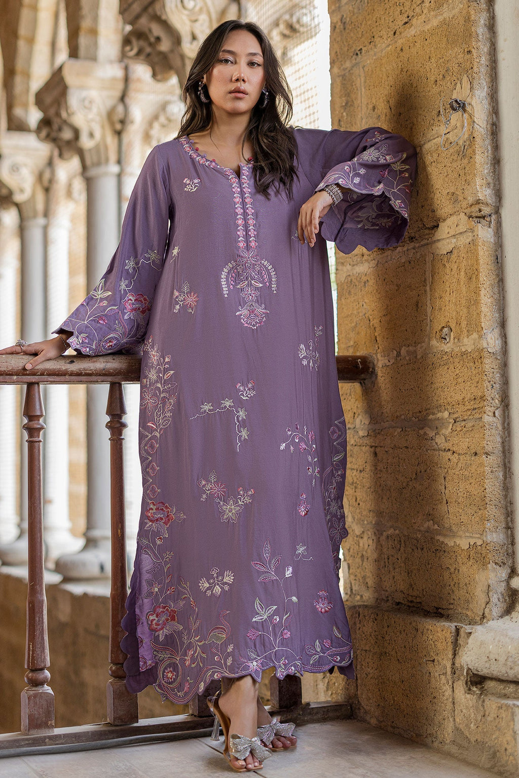 Dhanak | Signature Pret | LILAC - 1PCS - EMBROIDERED KAFTAN