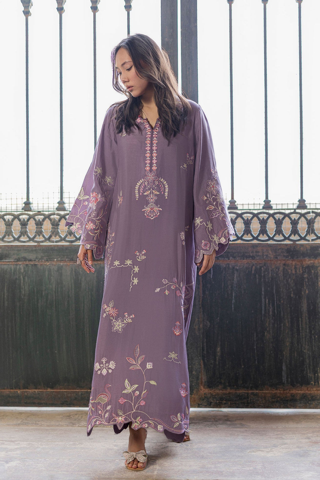 Dhanak | Signature Pret | LILAC - 1PCS - EMBROIDERED KAFTAN