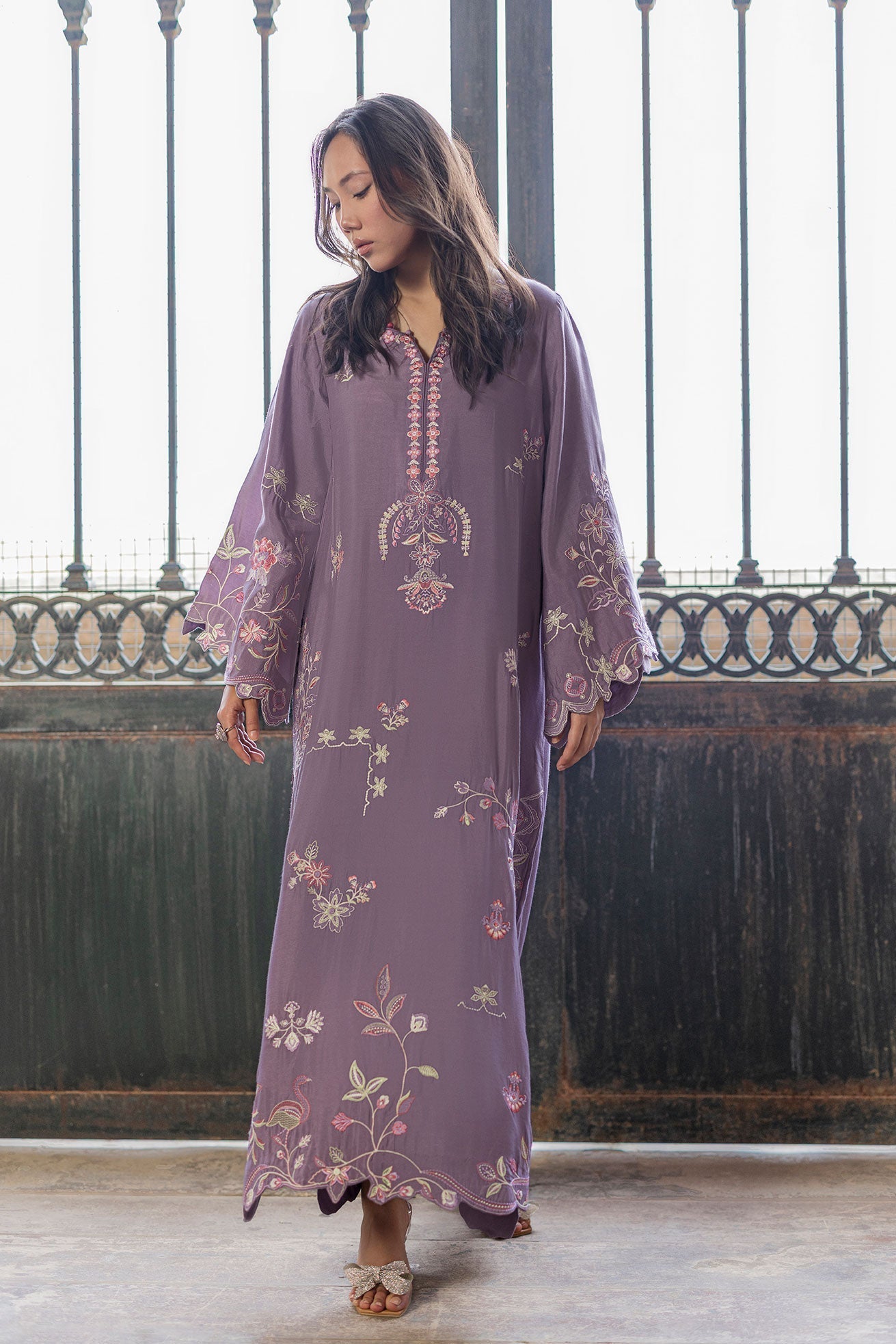 Dhanak | Signature Pret | LILAC - 1PCS - EMBROIDERED KAFTAN