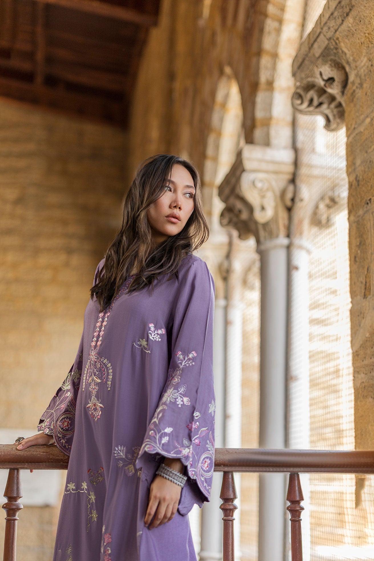 Dhanak | Signature Pret | LILAC - 1PCS - EMBROIDERED KAFTAN