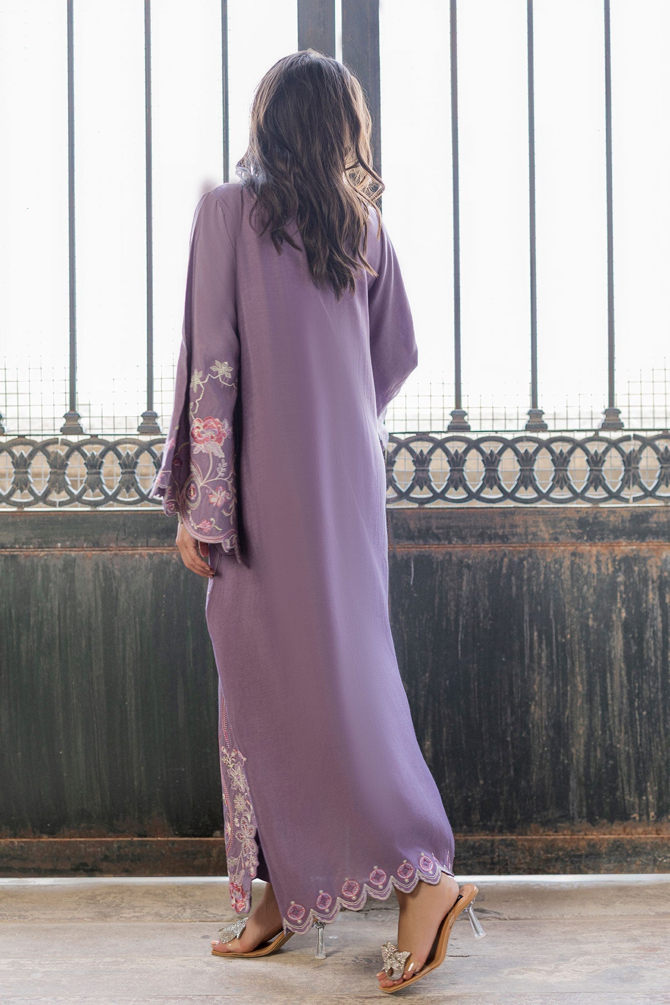 Dhanak | Signature Pret | LILAC - 1PCS - EMBROIDERED KAFTAN