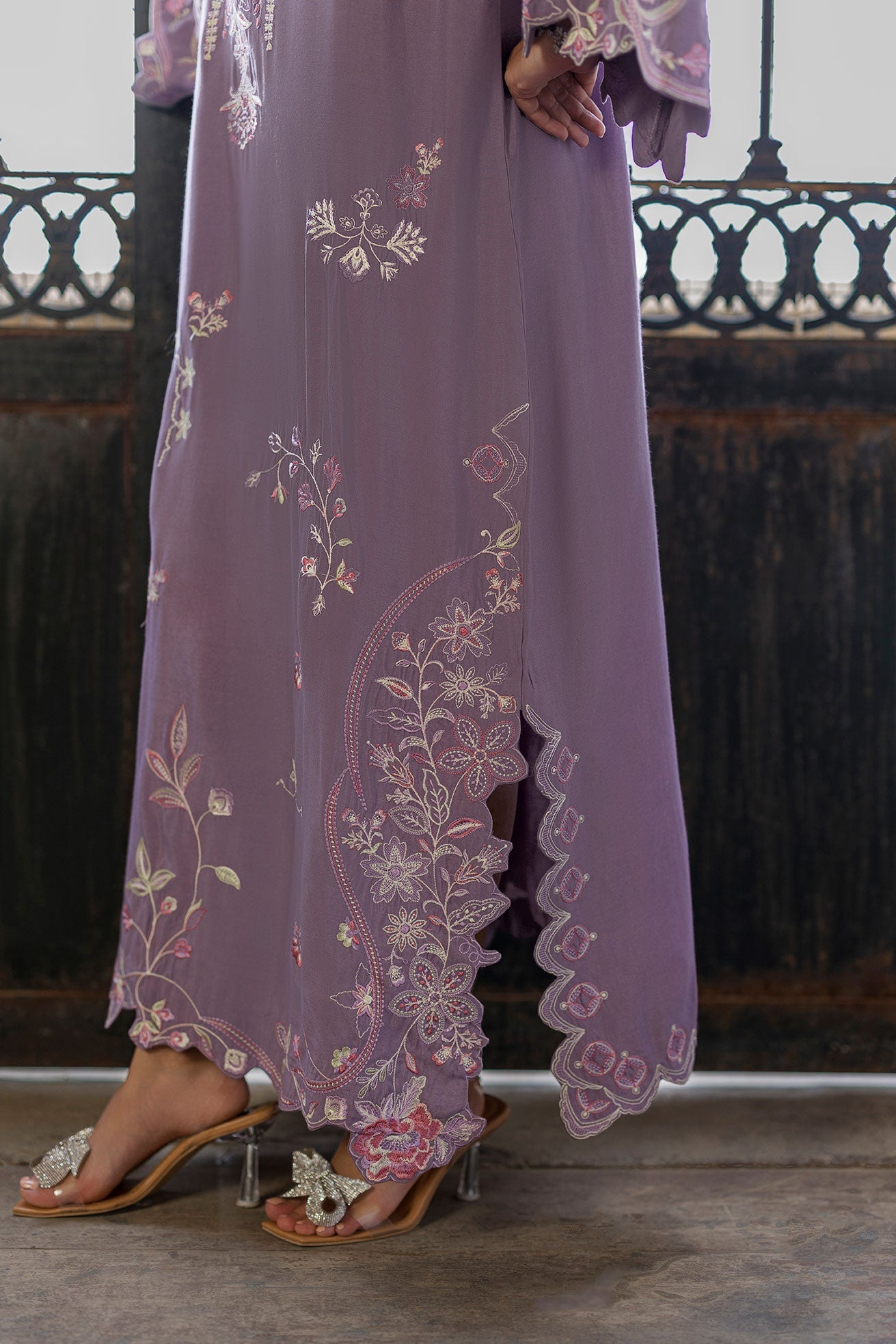Dhanak | Signature Pret | LILAC - 1PCS - EMBROIDERED KAFTAN