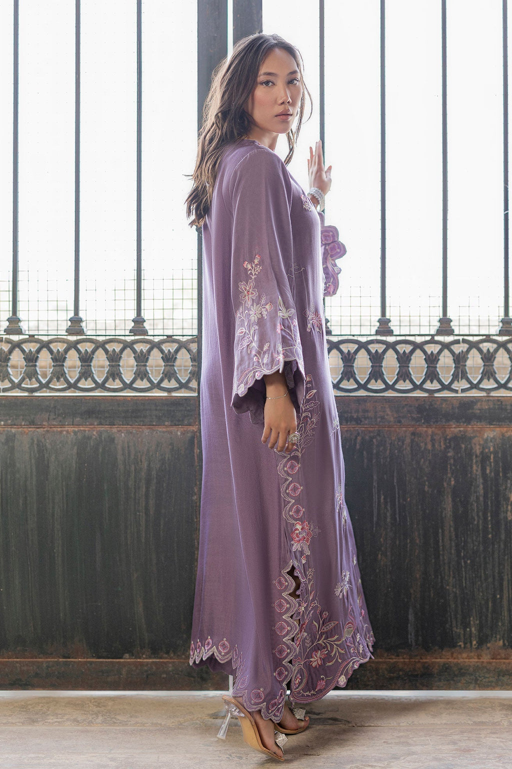 Dhanak | Signature Pret | LILAC - 1PCS - EMBROIDERED KAFTAN