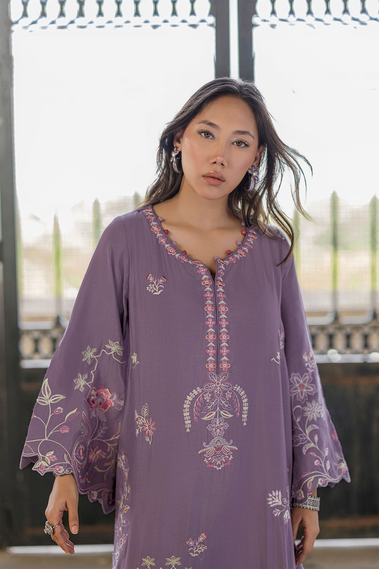 Dhanak | Signature Pret | LILAC - 1PCS - EMBROIDERED KAFTAN