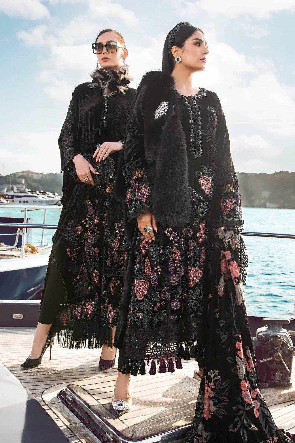 Maria B | Linen 23 | Black DL-1102 - House Of Anaya