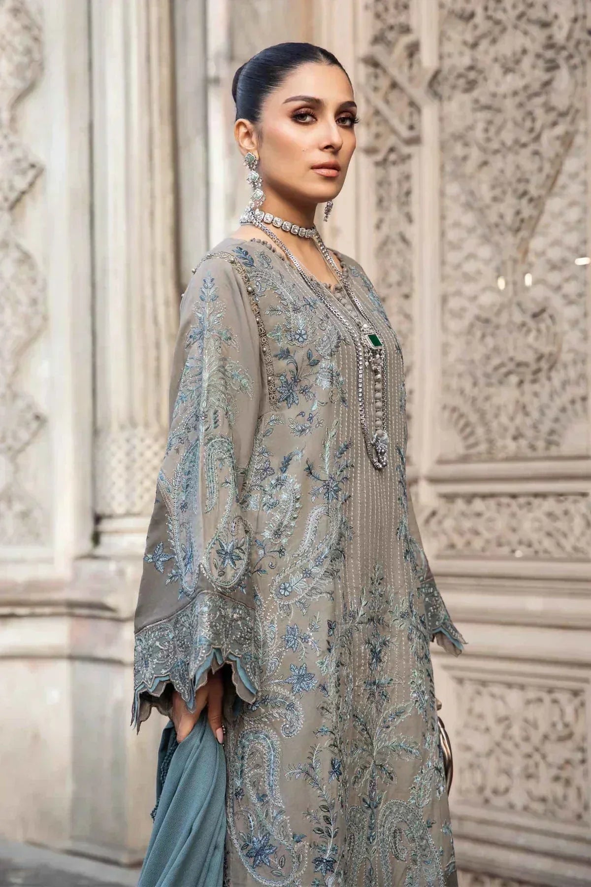 Maria B | Linen 23 | Black DL-1104 - House Of Anaya