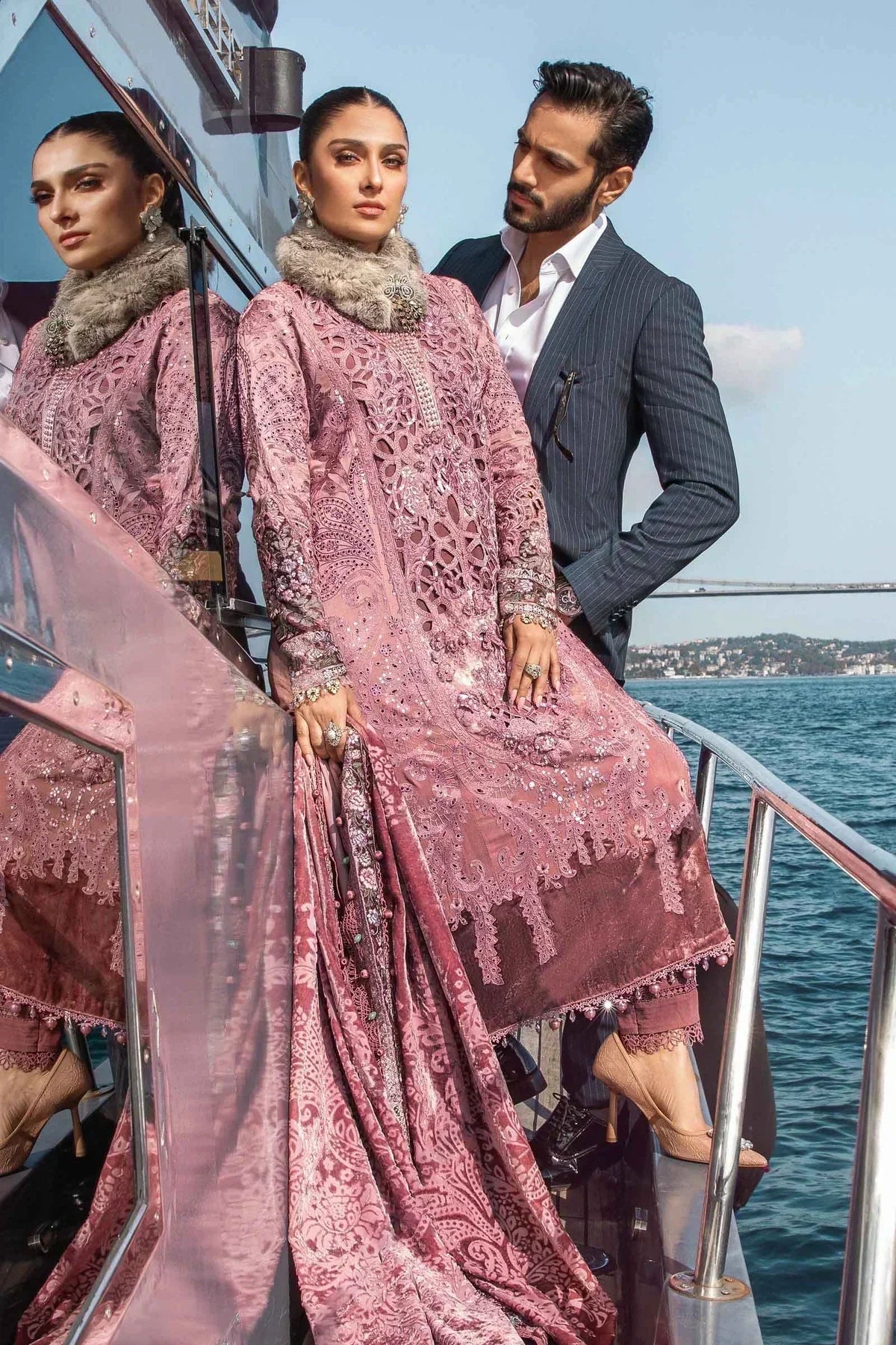 Maria B | Linen 23 | Ash Pink DL-1106 - House Of Anaya