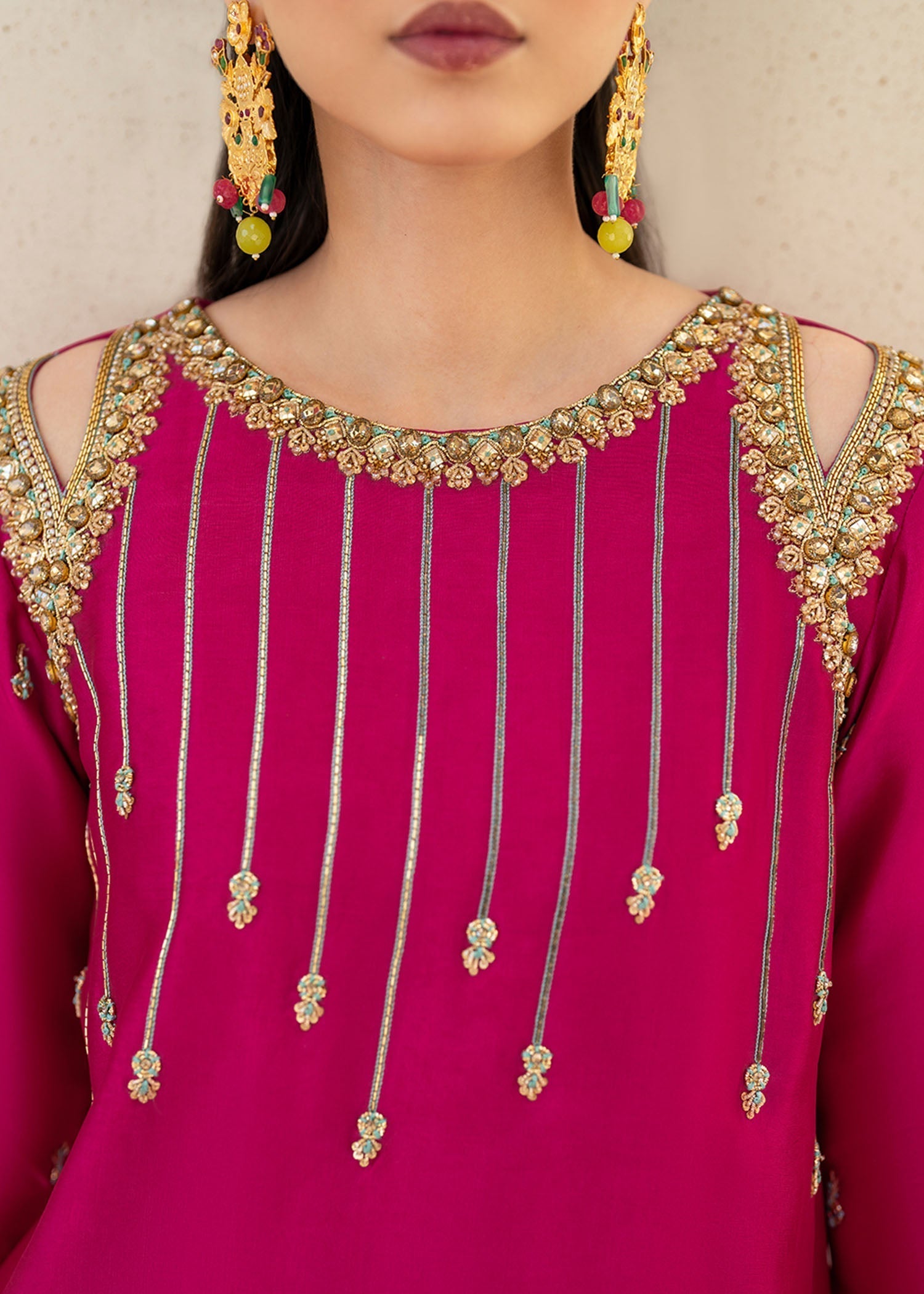 Dastoor | Maahi Luxury Pret 25 | Fuchsia Rose