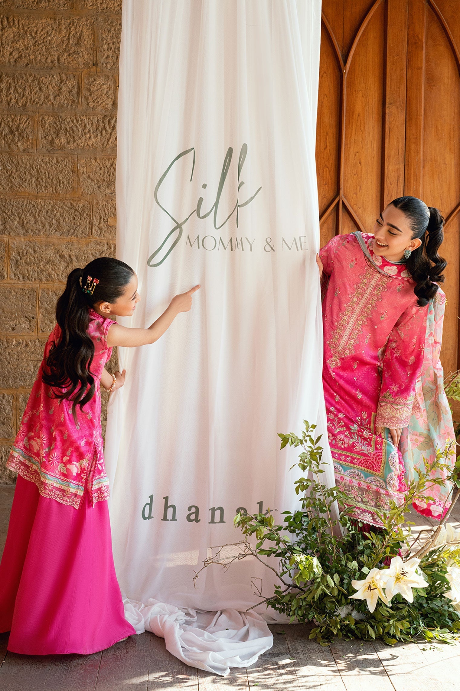 Dhanak | Silk Pret | PINK 2PCS HAND EMBELLISHED KURTA WITH TROUSER