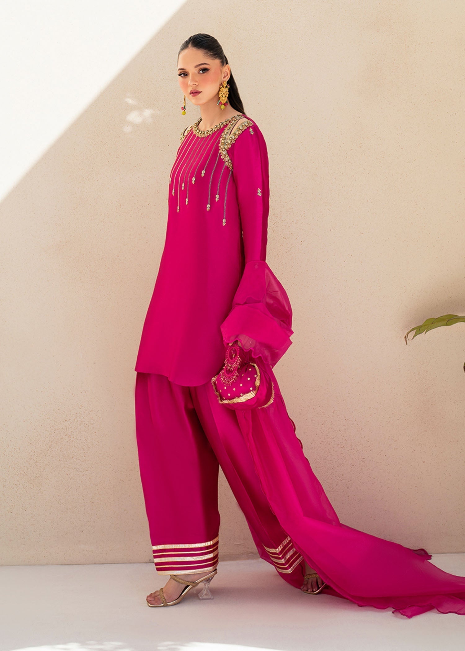 Dastoor | Maahi Luxury Pret 25 | Fuchsia Rose