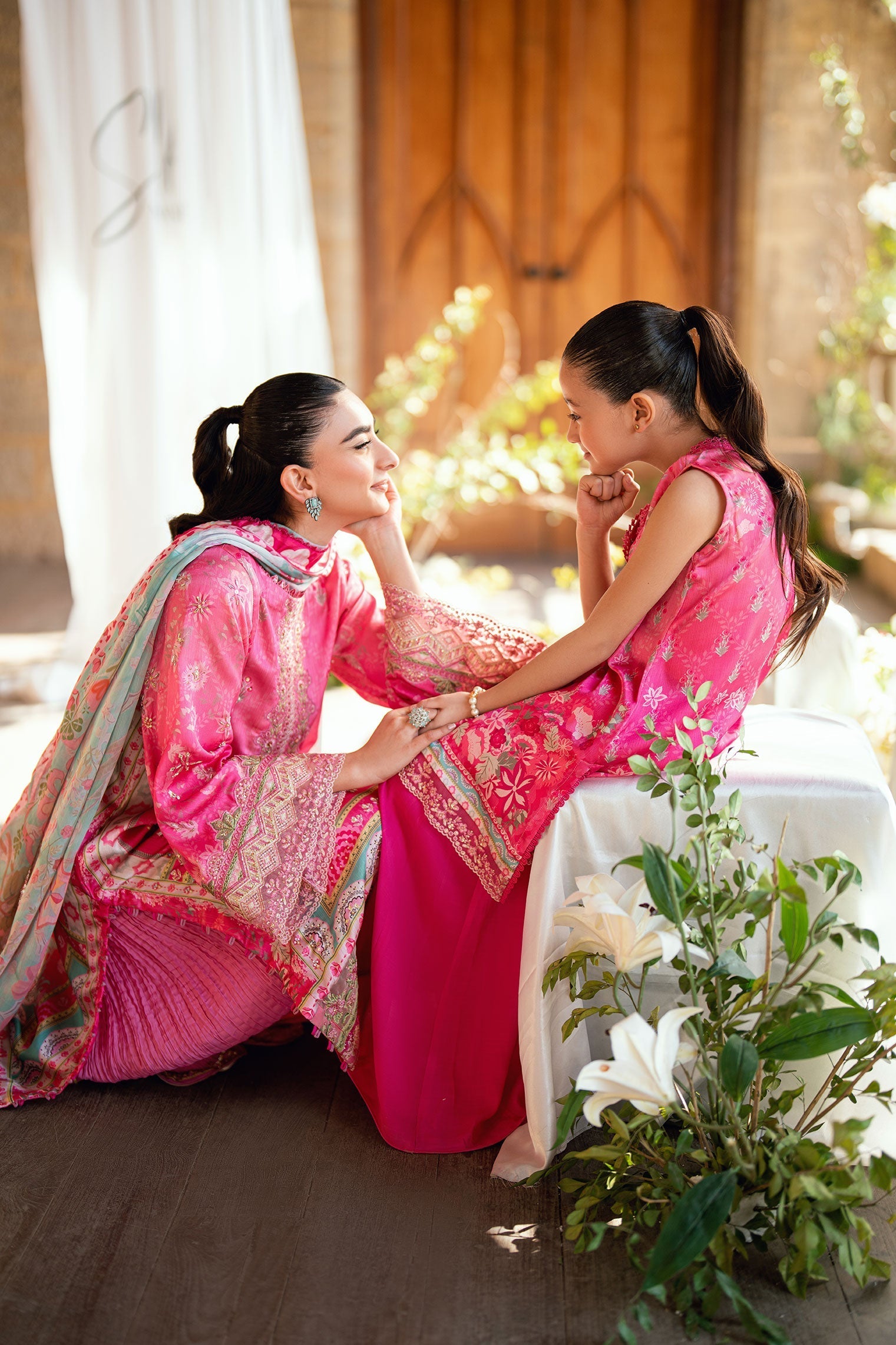 Dhanak | Silk Pret | PINK 2PCS HAND EMBELLISHED KURTA WITH TROUSER