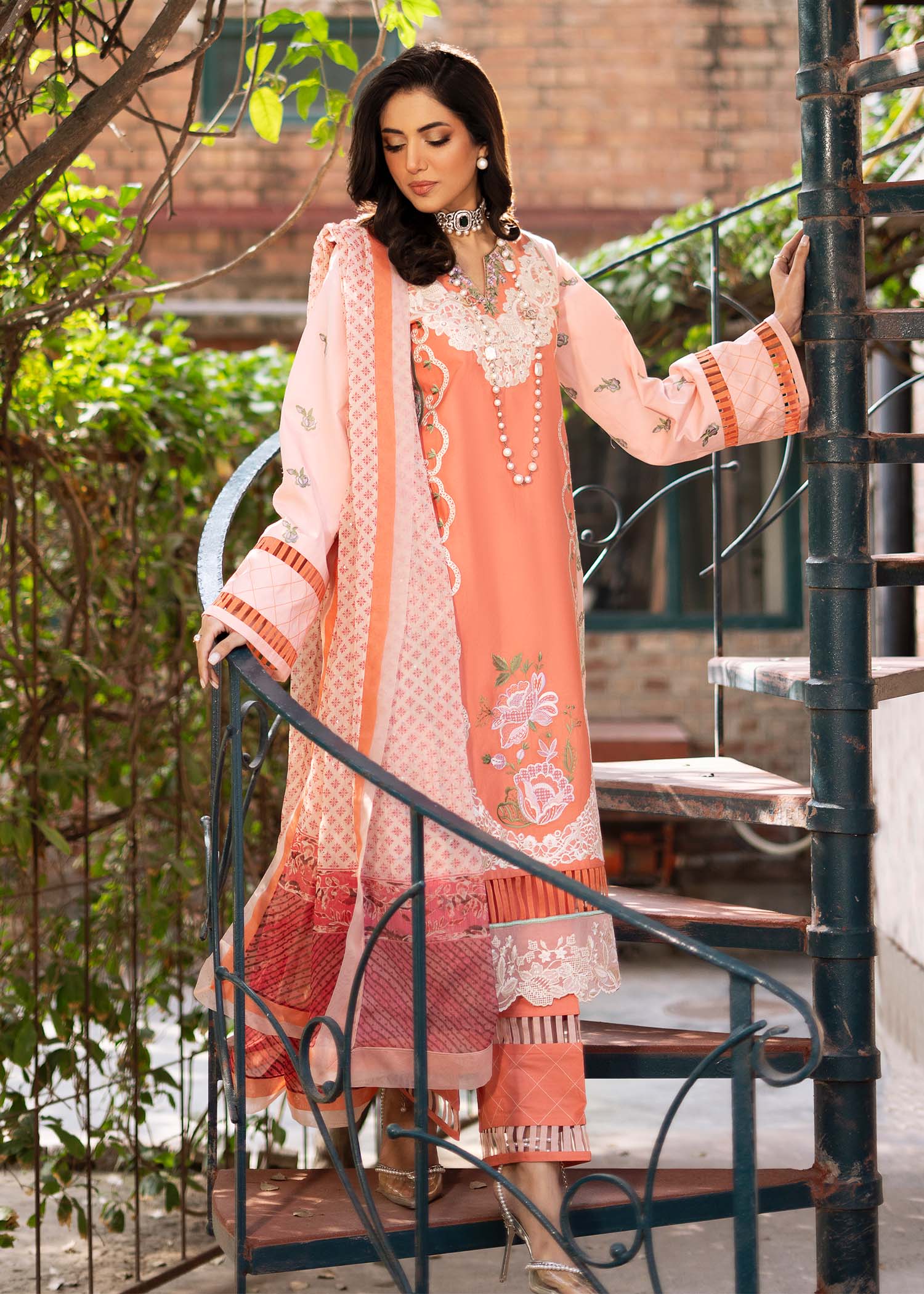 Fozia Khalid | Blossom Festive Lawn 25 | Zinnia - Riwayat-e-Khas