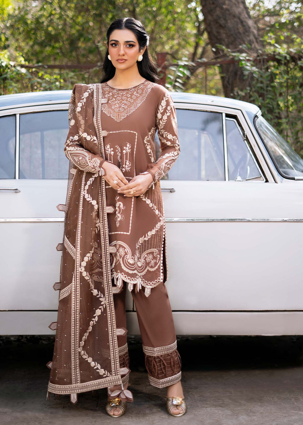 Fozia Khalid | Blossom Festive Lawn 25 | Spirea - Riwayat-e-Khas