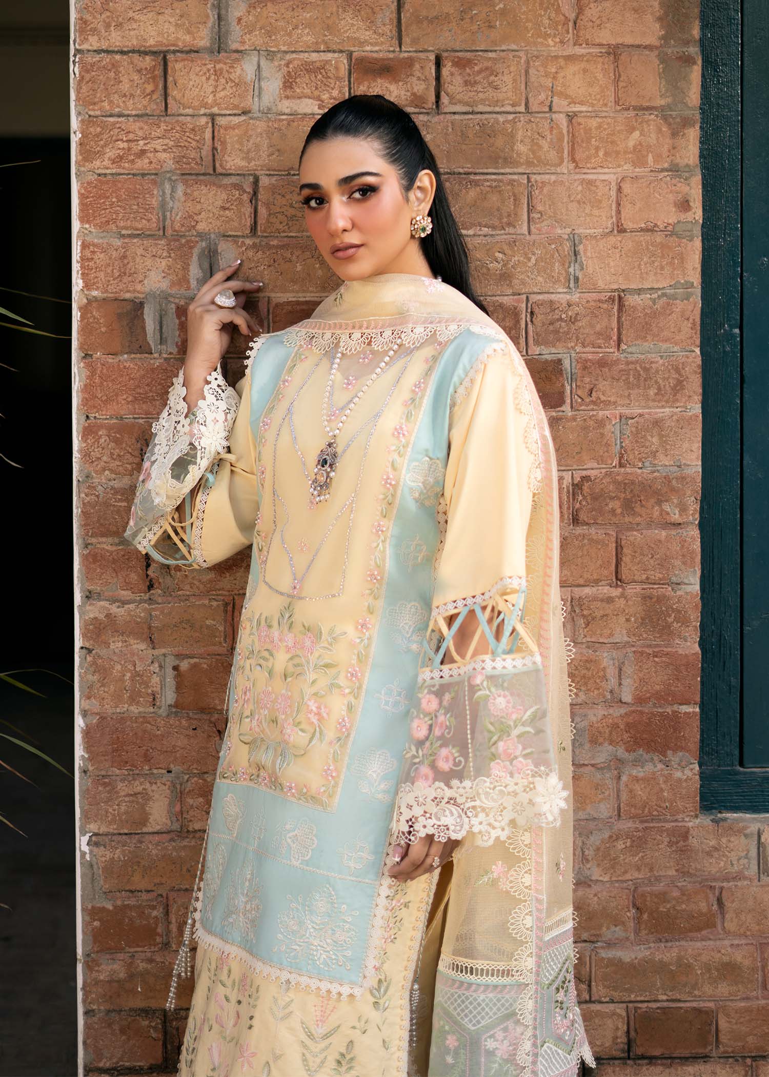 Fozia Khalid | Blossom Festive Lawn 25 | Primrose - Riwayat-e-Khas