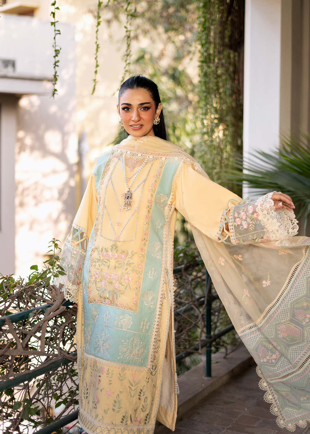 Fozia Khalid | Blossom Festive Lawn 25 | Primrose - Riwayat-e-Khas